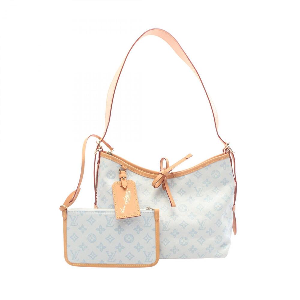 Louis Vuitton Carryall Monogram Origin Canvas Leather Hobo Shoulder Bag Blue